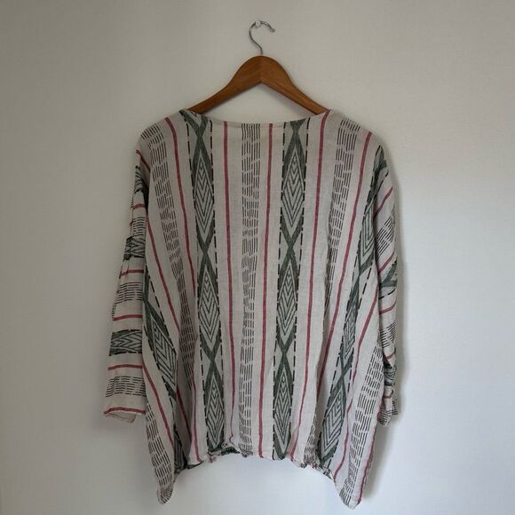 CP Shades Linen Aztec Stripe Top Size Small - Picture 3 of 6